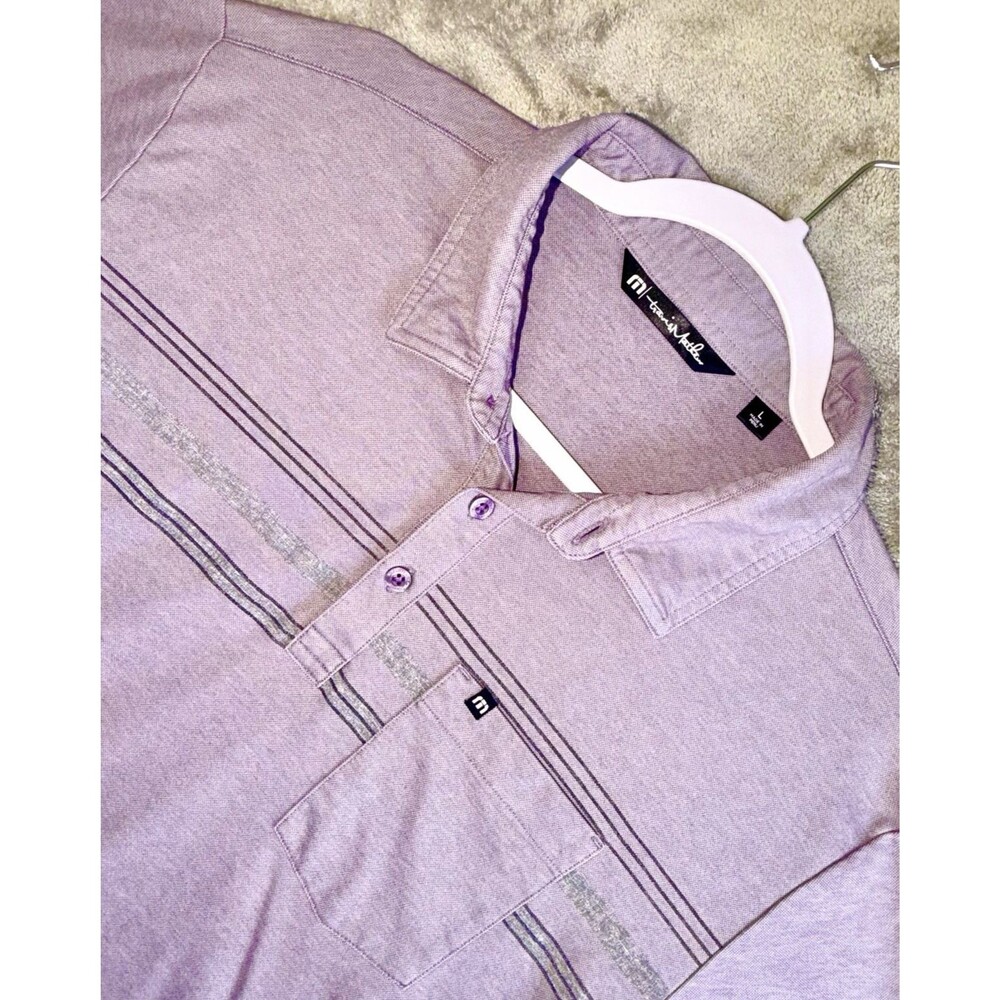 Travis Mathew Polo Shirt Men’s Large Purple Pima Cotton Blend Golf Casual